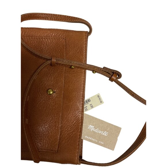 Madewell Tan Leather Crossbody Bag With Adjustable Strap & Front Pocket NWT - Picture 4 of 5